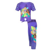 Wholesale - FAIRYTALE PRINCESS TIE FRONT T-SHIRT ACTIVEWEAR SET TROPICAL LEOPARD 4-ASST SIZE 4-6X C/P 48, UPC: 850054758453